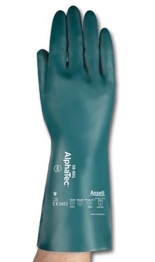 AlphaTec® chemical protection gloves , 58-001 ESD, size 8, 12 pair - Luminix Health