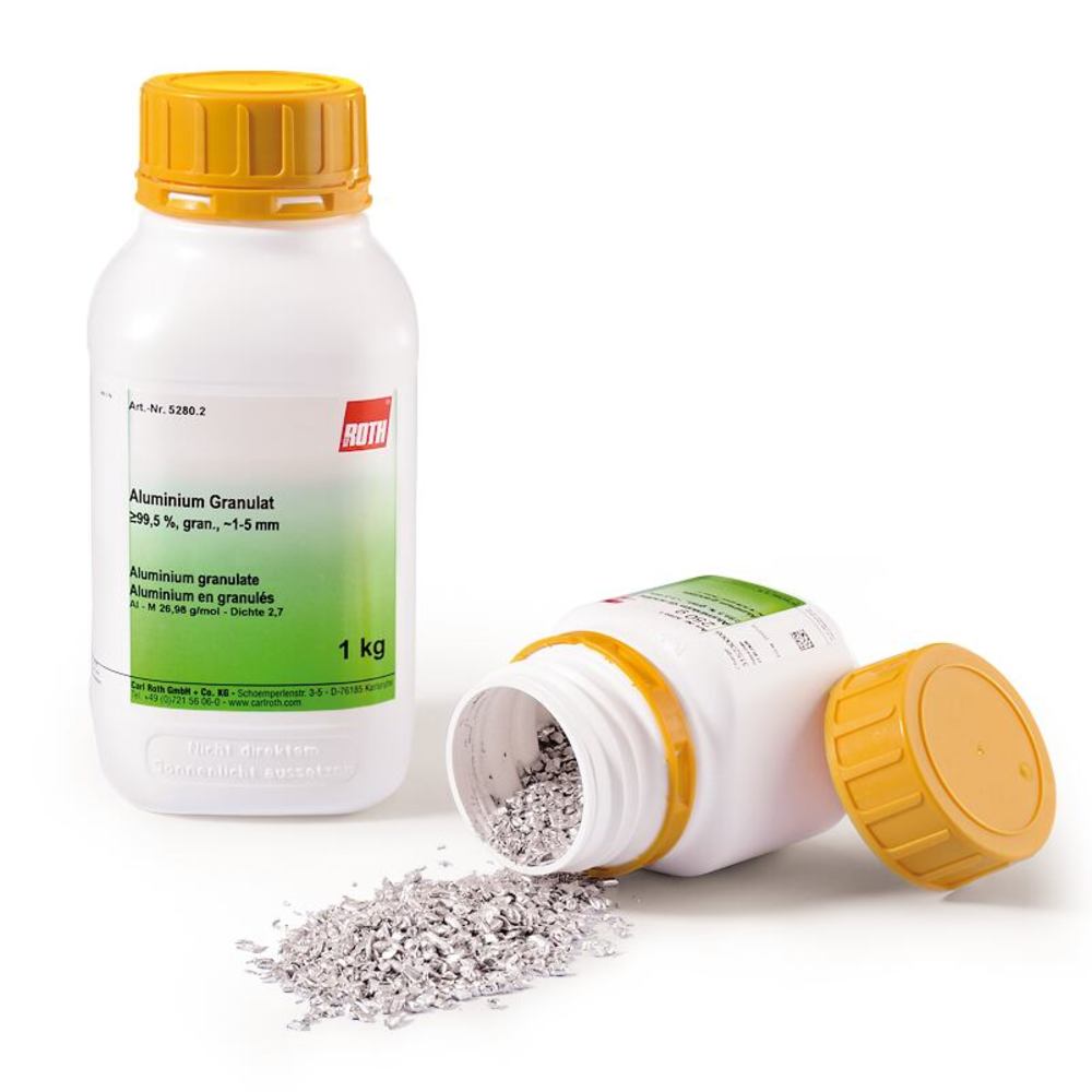 Aluminium granulate, min. 99 %, ca. 1-5 mm, 250 g, plastic - Luminix Health