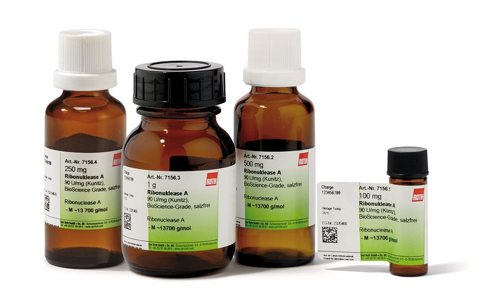 Ribonuclease A, 90 U/mg (Kunitz), BioScience-Grade, free from salt, 100 mg - Luminix Health