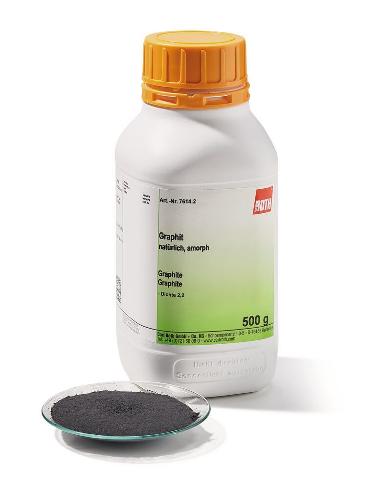 Graphite, natural, amorphous, 500 g, plastic - Luminix Health