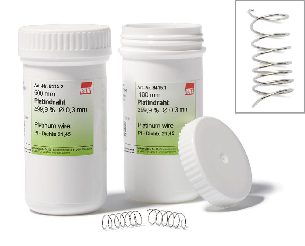 Platinum wire, min. 99,95 %, diameter 0.06 mm, 1 m, plastic - Luminix Health