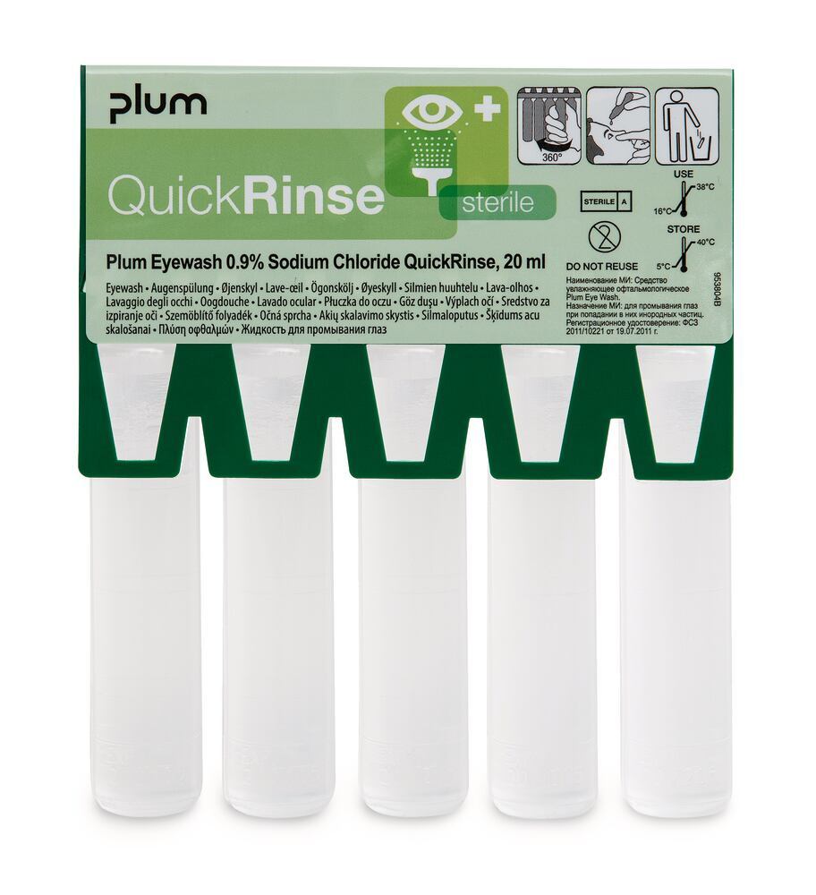 QuickRinse eye wash ampoules, QuickClean wound cleaning tissues, 5 unit(s) - Luminix Health