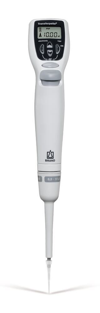 Microlitre pipettor Transferpette® elec., by BRAND, with power pack, 0.5 - 10 µl - Luminix Health