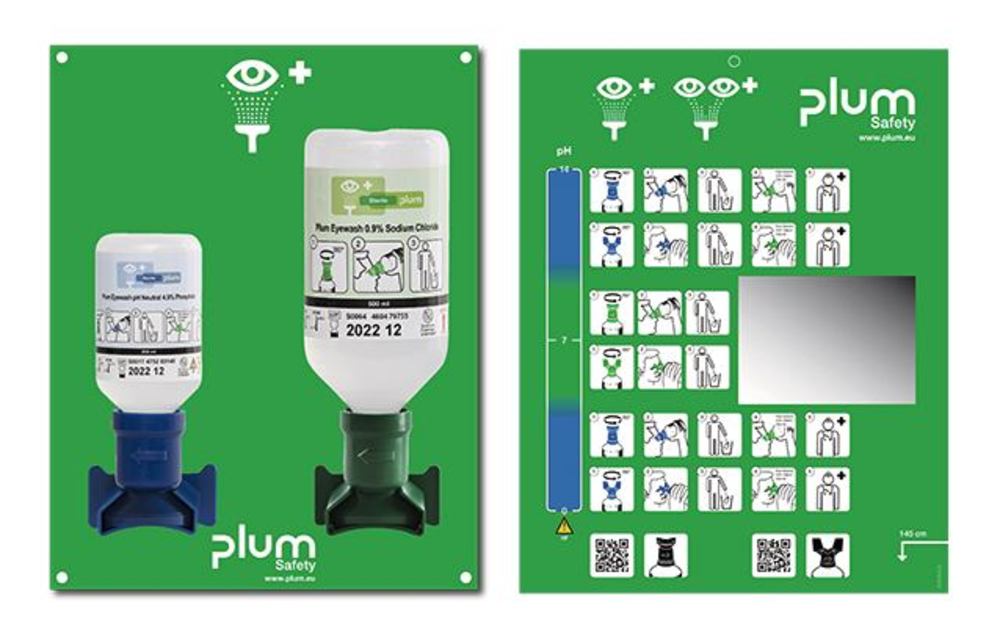 Eye first-aid station, with wall attachment, open, 1 unit(s) - Luminix Health
