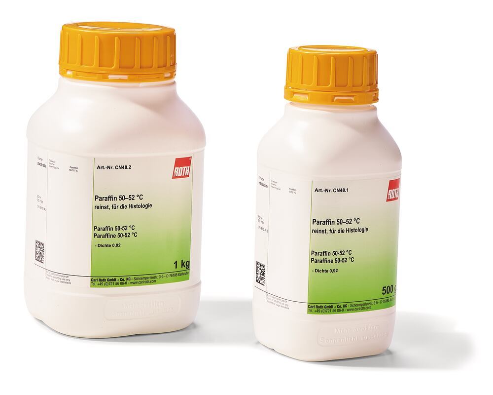 Paraffin 50-52 °C, extra pure, for histology, 500 g, plastic - Luminix Health
