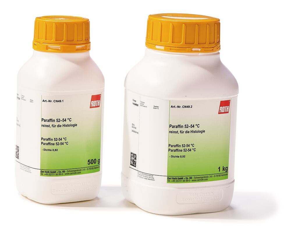 Paraffin 52-54 °C, extra pure, for histology, 500 g, plastic - Luminix Health
