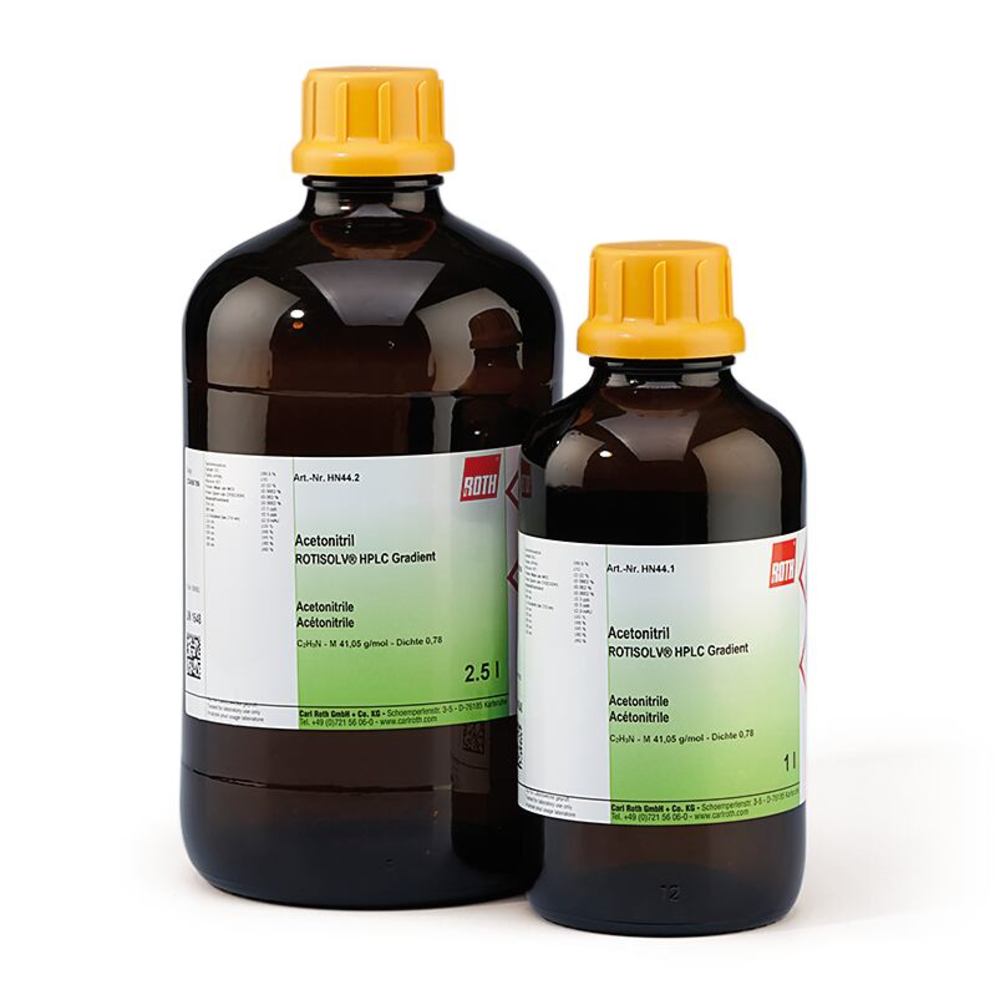 Acetonitrile ROTISOLV® HPLC Gradient, min. 99,9 %, 1 l, glass - Luminix Health