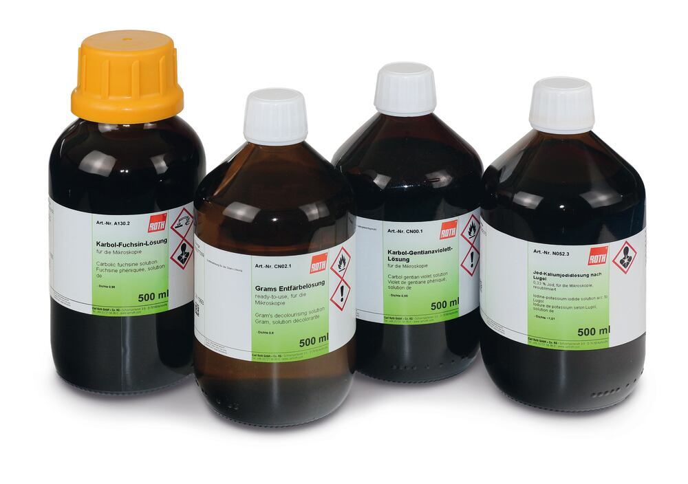 Gram's decolourising solution, for microscopy, ready-to-use, 500 ml, glass - Luminix Health