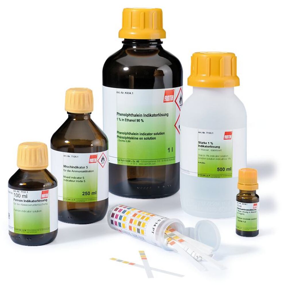 Phenolphthalein indicator solution, 0,1 % in ethanol 90 %, denatured, 250 ml - Luminix Health