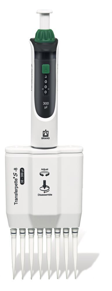 Microlitre pipette Transferpette® S, 8-channel, variable, M8-300, 30--300 µl - Luminix Health