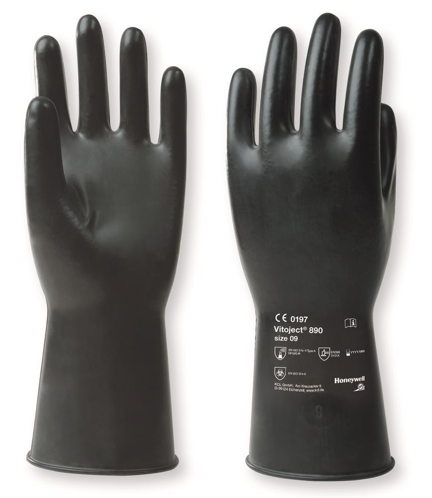 Viton-gloves Vitoject®, size 8, thickness 0.7 mm, 1 pair - Luminix Health