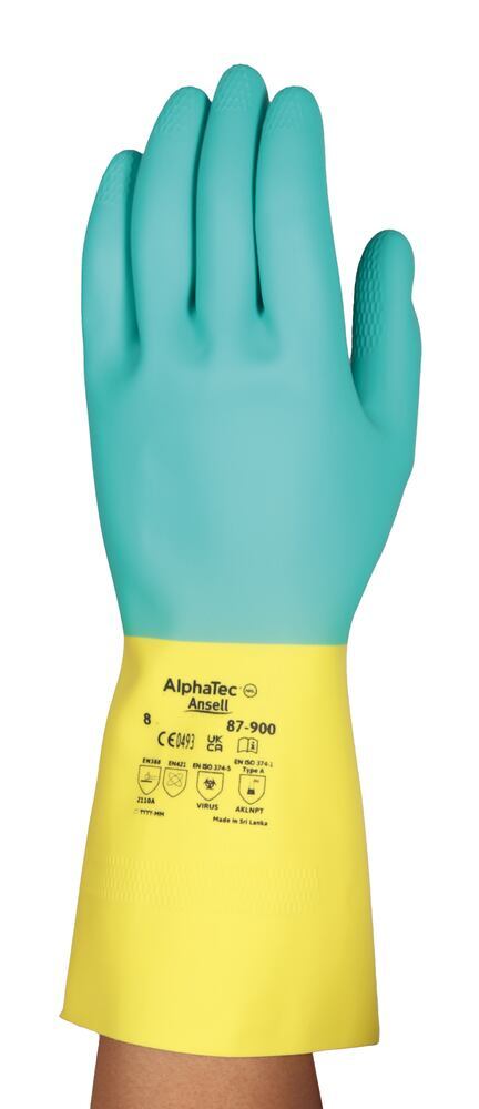 Combination gloves AlphaTec 87-900, ex. Bi-Colour(TM), Size 11, 12 pair - Luminix Health