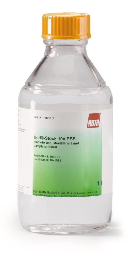 ROTI®Stock 10x PBS, BioScience-Grade, ready-to-use, filtered (0,2 µm), 1 l - Luminix Health