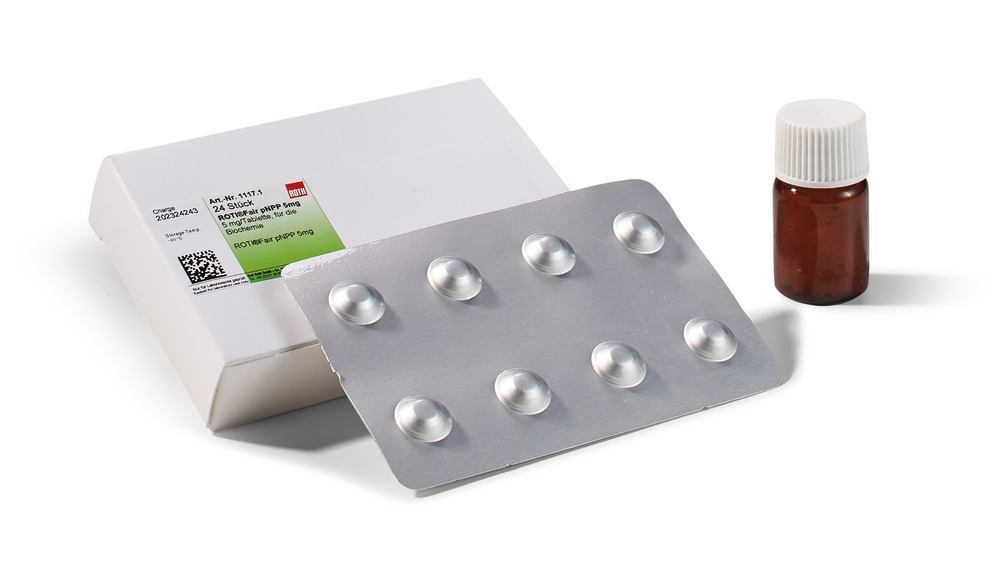 ROTI®fair pNPP 5 mg, 5 mg / tablet, for biochemistry, 100 unit(s), plastic - Luminix Health