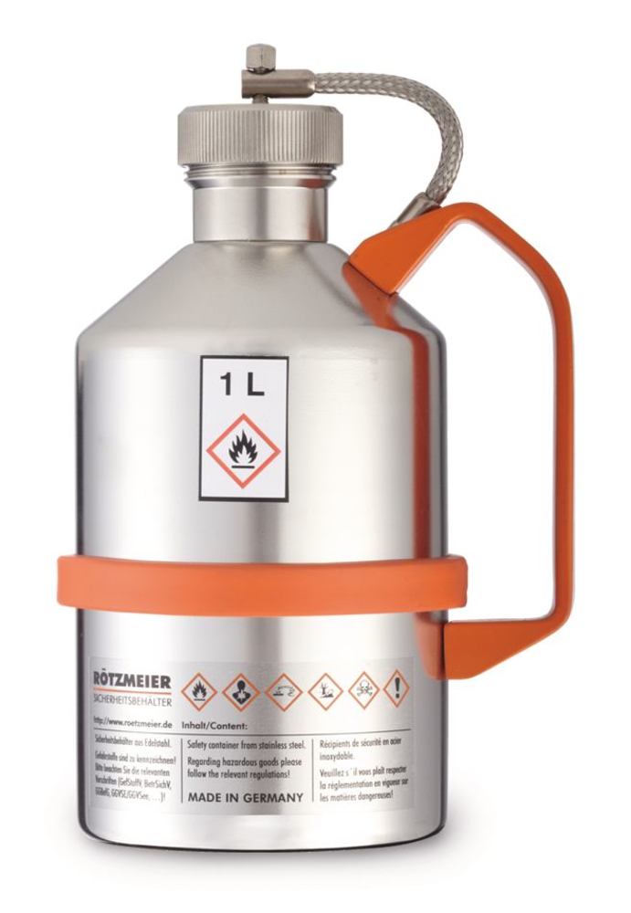 Safety lab can, stainless steel, with screw cap, 1 l, 1 unit(s) - Luminix Health