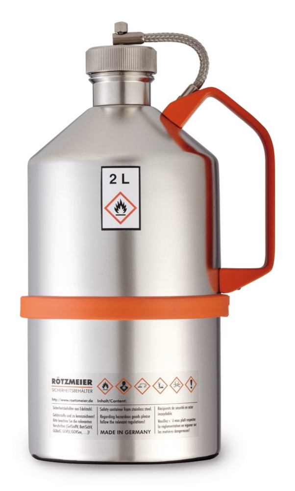 Safety lab can, stainless steel, with screw cap, 2 l, 1 unit(s) - Luminix Health