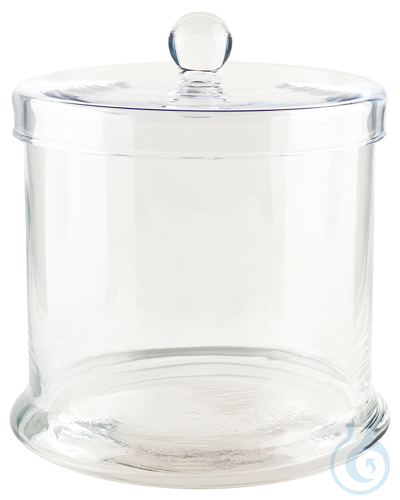 Cylinders of glass with glass cover, with knob ca. 12 x 8 cm