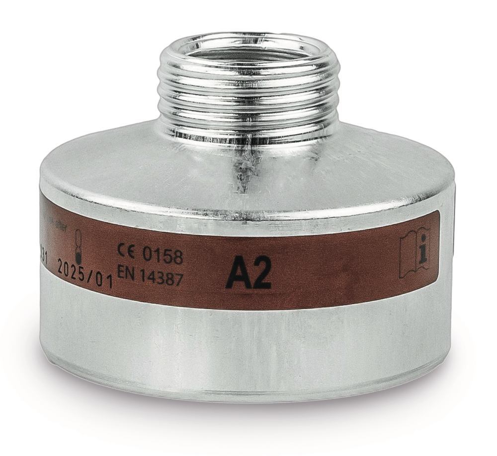 Respiratory protection filter, brown, EN 14387, type A2, 1 unit(s) - Luminix Health