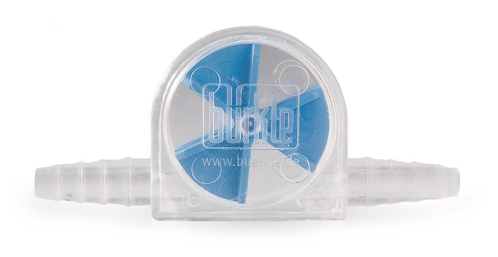 Flow meter with propeller, SAN, blue, temperature stable up to +30 °C, 1 unit(s) - Luminix Health