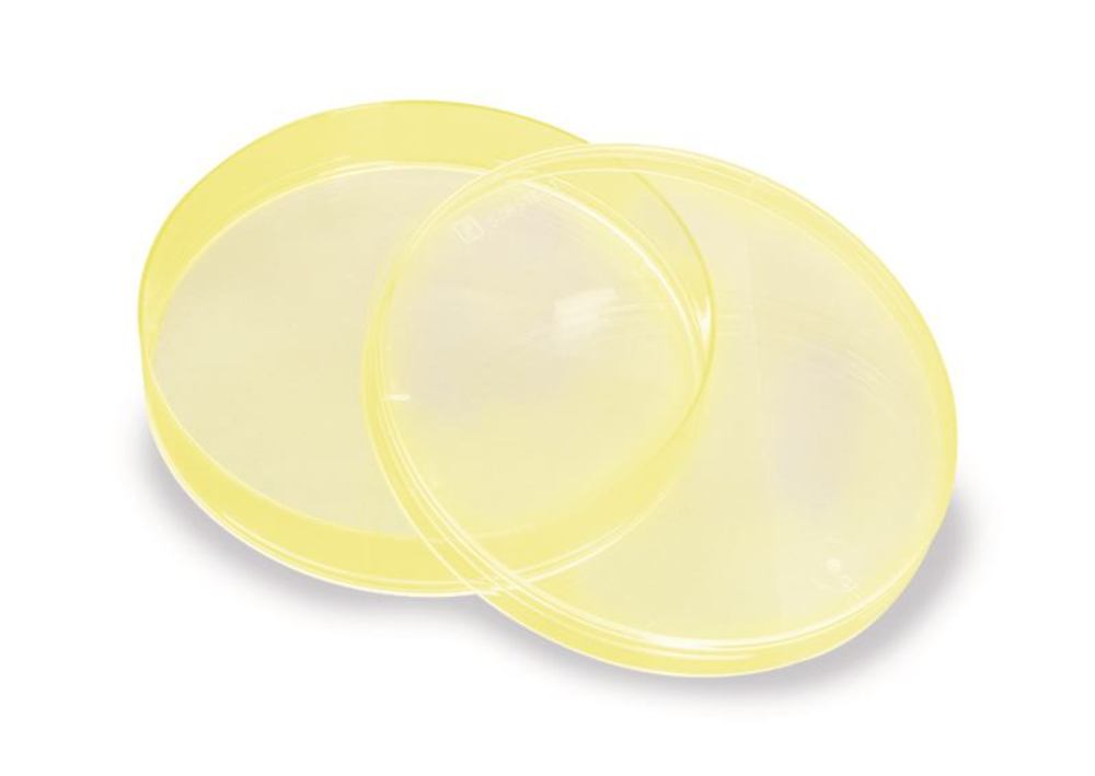 Petri dishes, PS, sterile, With vents, Ø 92 mm, H 16 mm, yellow, 480 unit(s) - Luminix Health