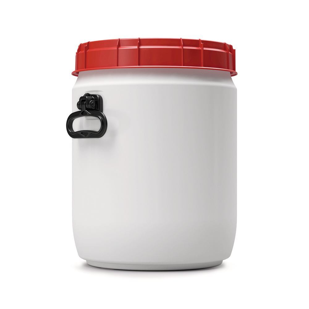 Extremely wide-neck barrel, 34 l, White with a red screw cap, 1 unit(s) - Luminix Health