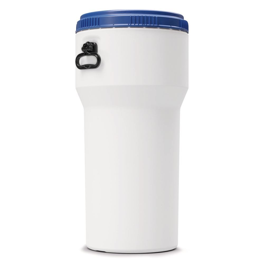 Nestable barrel, 60 l, White with a blue screw cap, 1 unit(s) - Luminix Health
