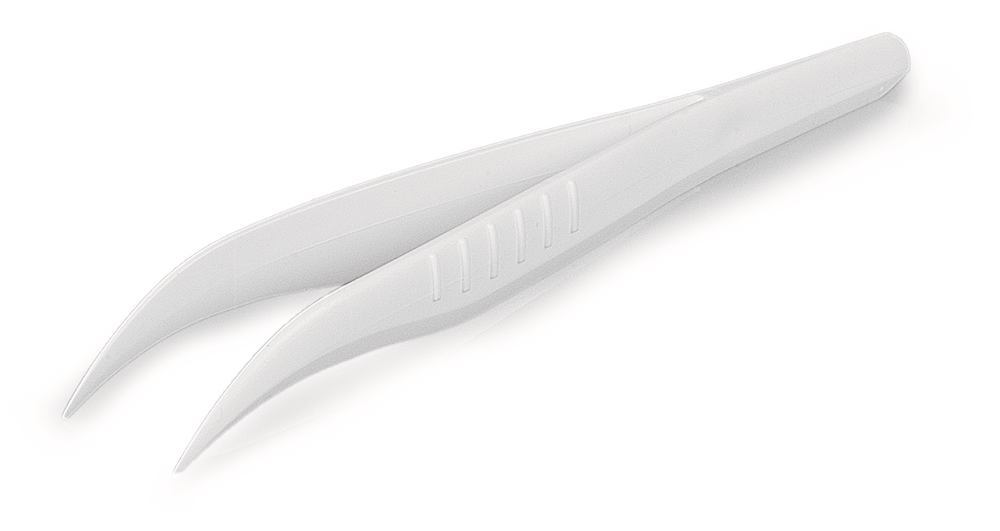 Disposable 130 mm pair of tweezers, Angled, pointed, 100 unit(s) - Luminix Health