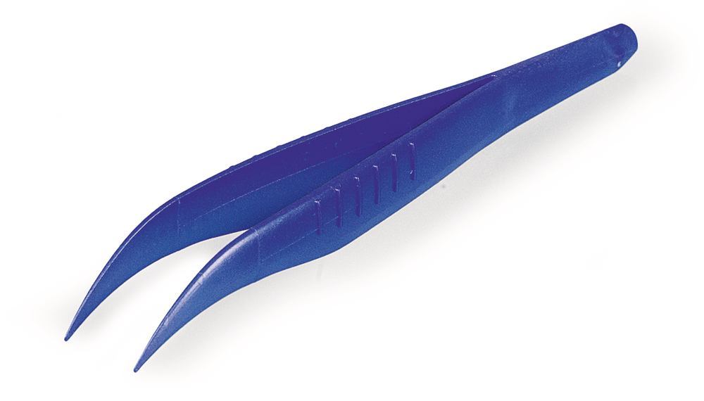 Disposable 130 mm SteriPlast® tweezers, Angled, pointed, sterile, detectable - Luminix Health