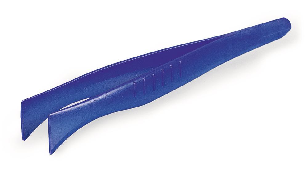 Disposable 130 mm SteriPlast® tweezers, Straight, flat tips, sterile, detectable - Luminix Health