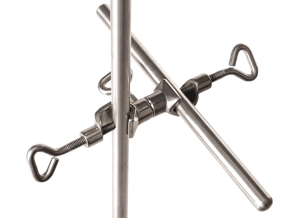 Double bosshead, rotatable, Stainless steel, clamp width max 16.5 mm, 1 unit(s) - Luminix Health