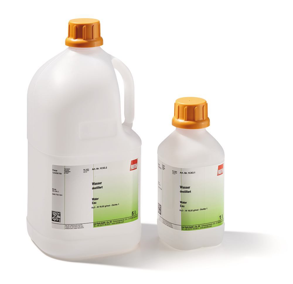 Water, destilled, 1 l, plastic - Luminix Health