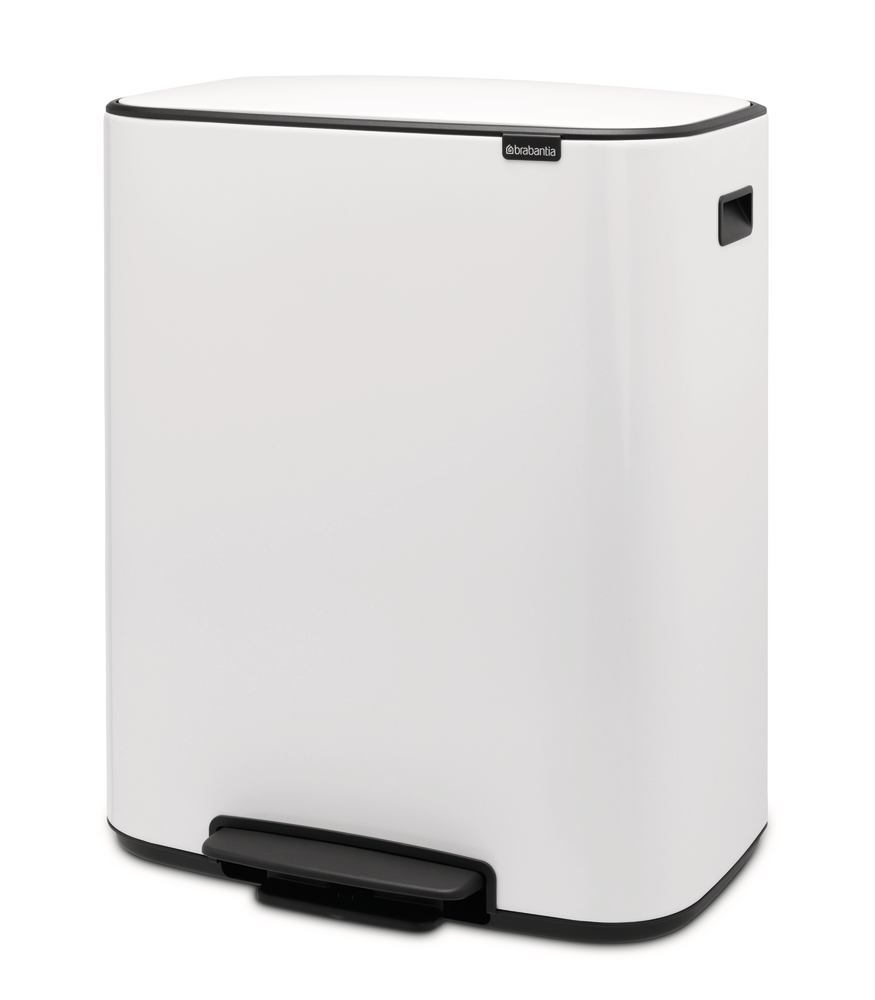 Bo pedal bin, two compartments, 2 x 30 l, white, 1 unit(s) - Luminix Health