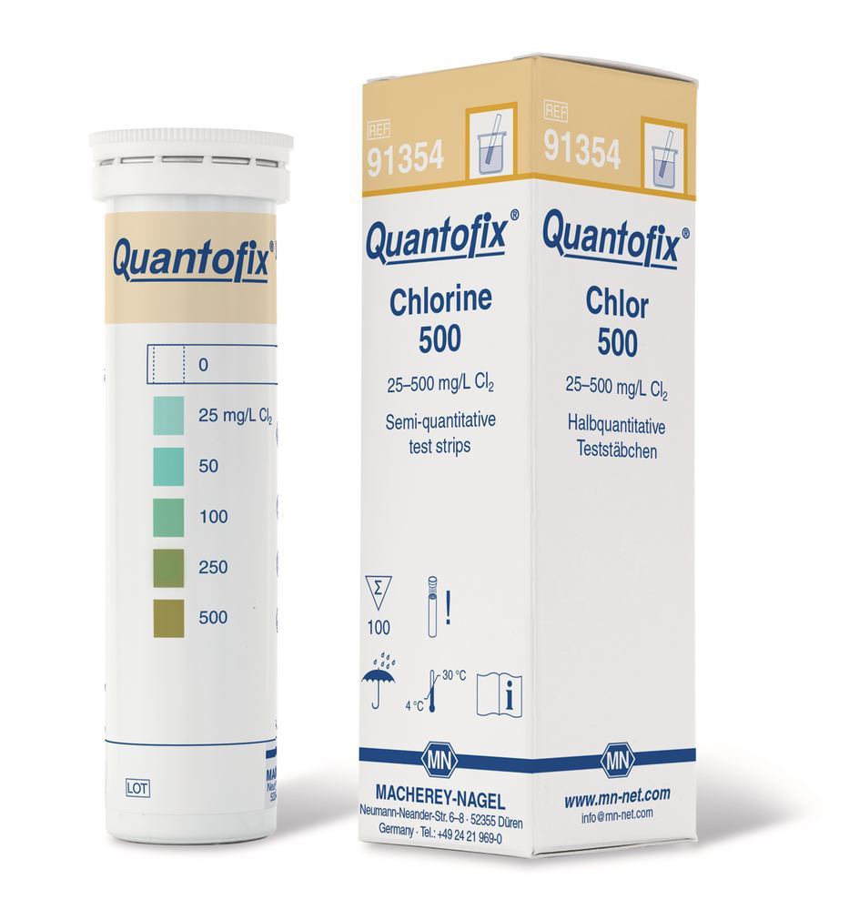Quantofix® test strips, Chlorine 500, L 95 x W 6 mm, 100 unit(s) - Luminix Health