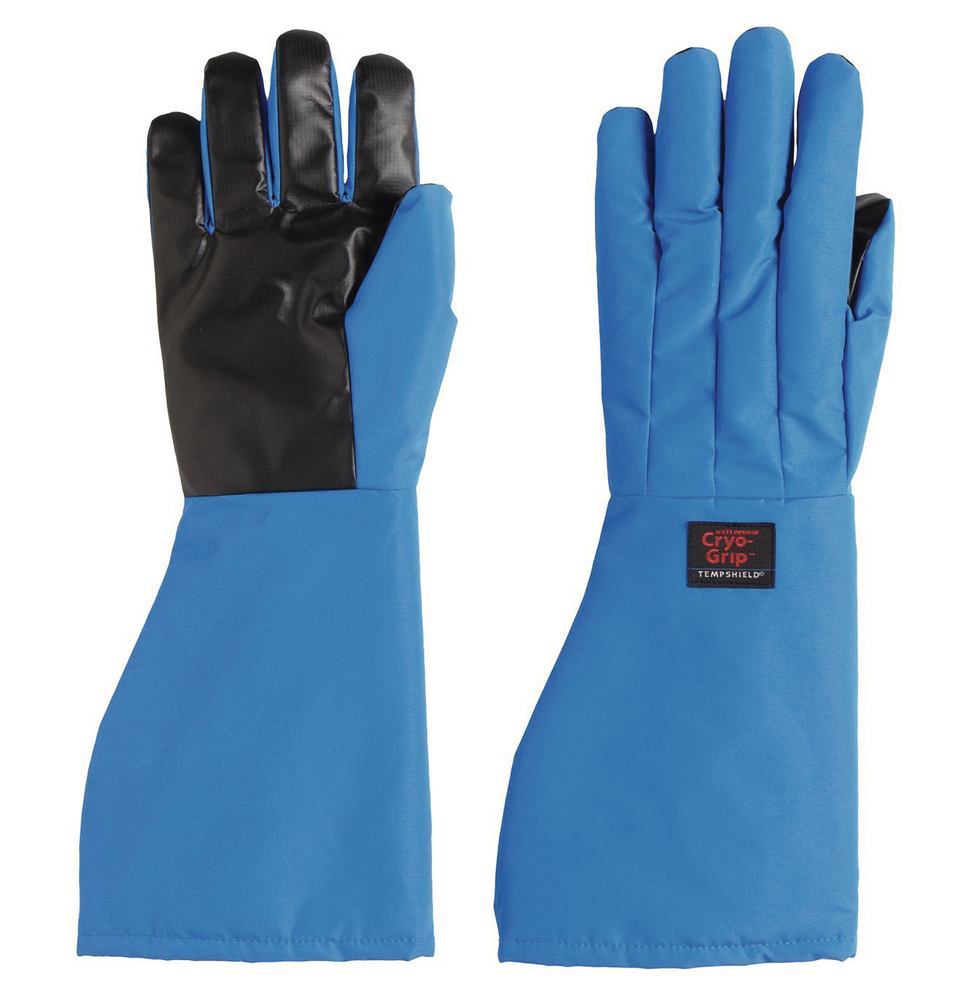 Cryo-Grip® gloves with cuff, Elbow length, blue, S size, 1 pair - Luminix Health