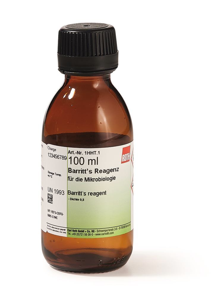 Barritt´s reagent, for microbiology, 100 ml, glass - Luminix Health