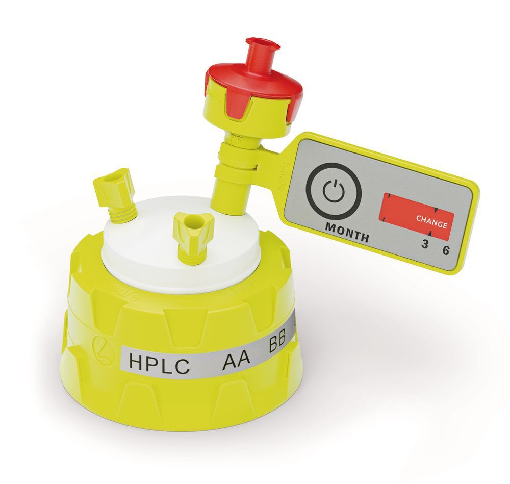 HPLC GL 45 screw cap, three connections, f. hoses, external 3.2 mm, 1 unit(s) - Luminix Health