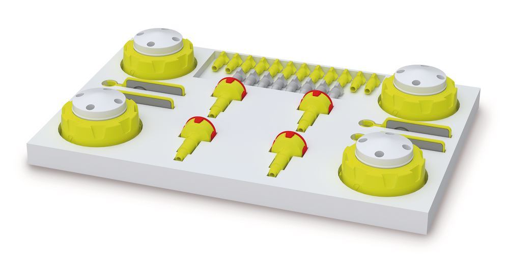 HPLC screw caps starter box 3, Four screw caps with four connections,, 1 unit(s) - Luminix Health