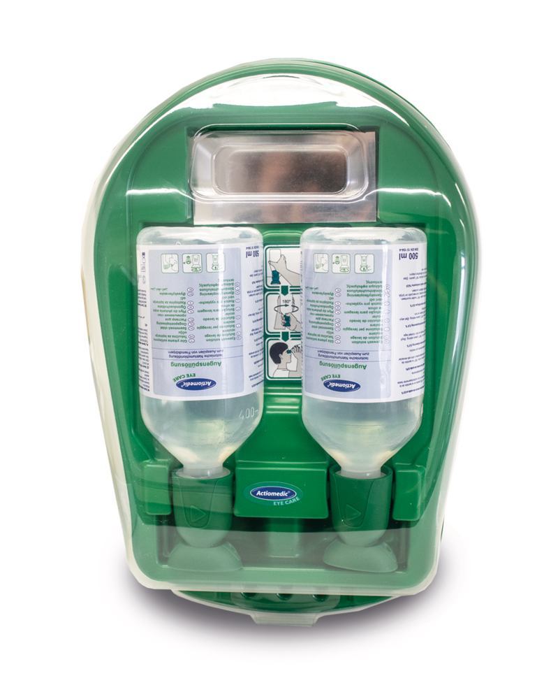 Actiomedic MedidropI eye wash station, With 2 eye wash bottles NaCl solut 0.9% - Luminix Health