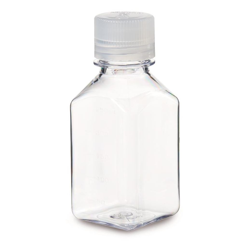 Narrow mouth bottle square, , PC, 250 ml, 6 unit(s) - Luminix Health