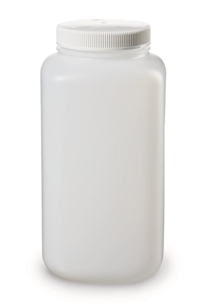 Wide mouth bottle, square, HDPE, 4 l, 1 unit(s) - Luminix Health