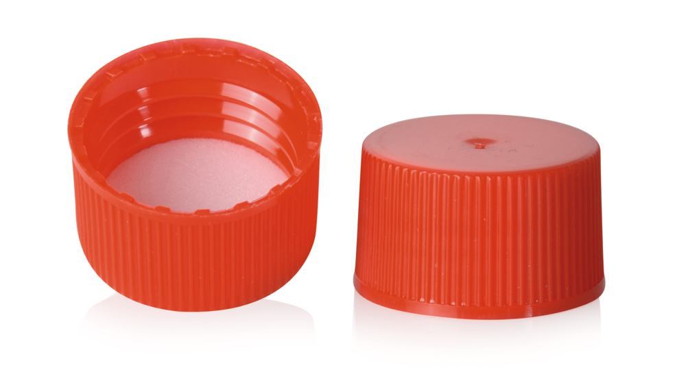 Rotilabo® screw-cap closure, 25 thread, red, 6 unit(s) - Luminix Health