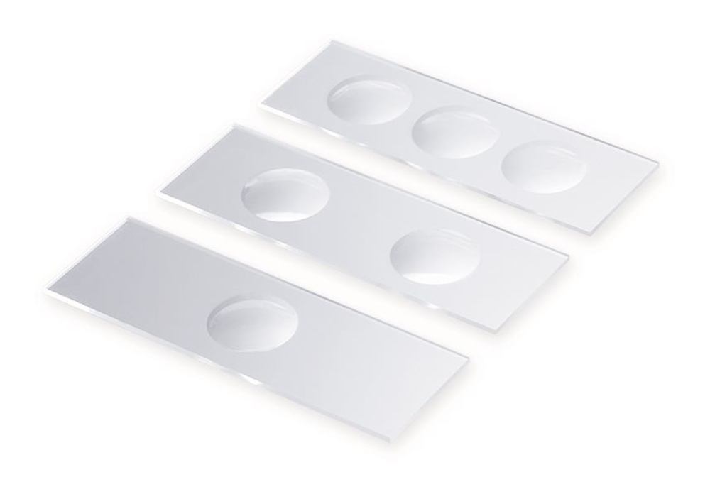 Microscope slides with recess, 1 depression, ground 90°, 76 x 26 mm, 50 unit(s) - Luminix Health