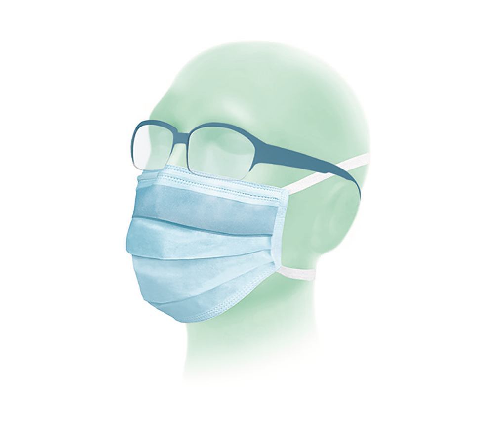 Medical face mask, Suavel® Antifog type IIR, blue, 50 unit(s) - Luminix Health