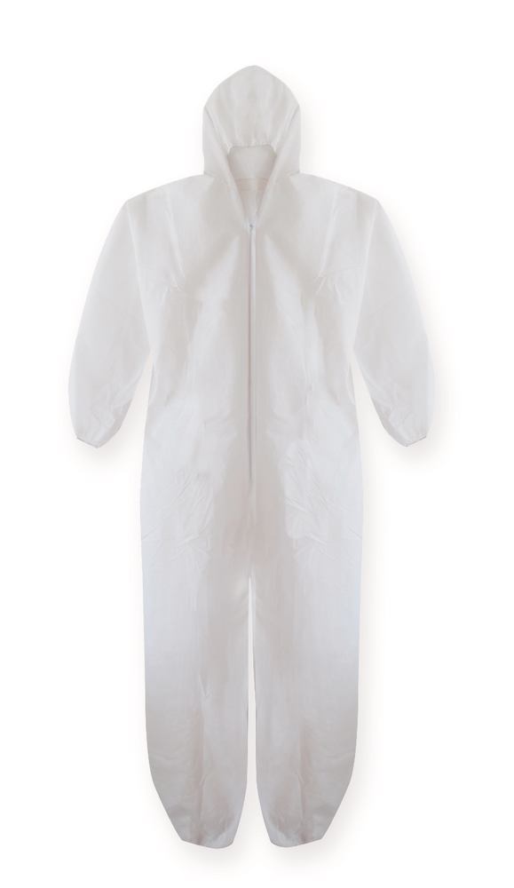 Disposable overall, Non-woven PP, white, zip, size XXL, 10 unit(s) - Luminix Health