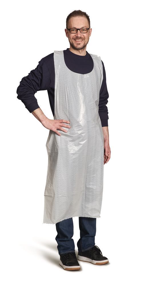MEDI-INN PE disposable apron, White, 75x140 cm, 18 µm, 50 unit(s) - Luminix Health