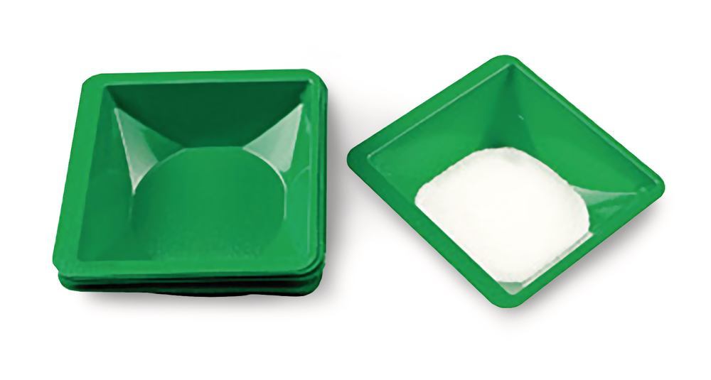 Compostable weighing pan, green, 91.4 x 91.4 mm, 500 unit(s) - Luminix Health