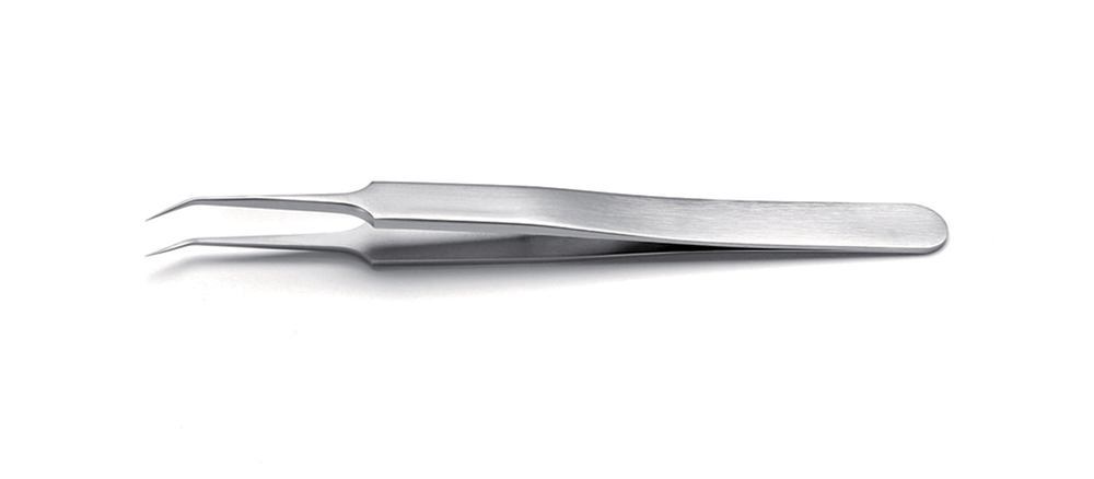 ROTILABO® precision tweezers, Angled SA, type 5B, L 110 mm, SS 0.08 mm - Luminix Health
