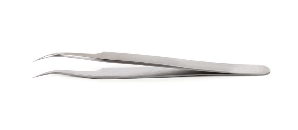 ROTILABO® precision tweezers, Bent DX type 7, L 118 mm, SS 0.05 mm, 1 unit(s) - Luminix Health