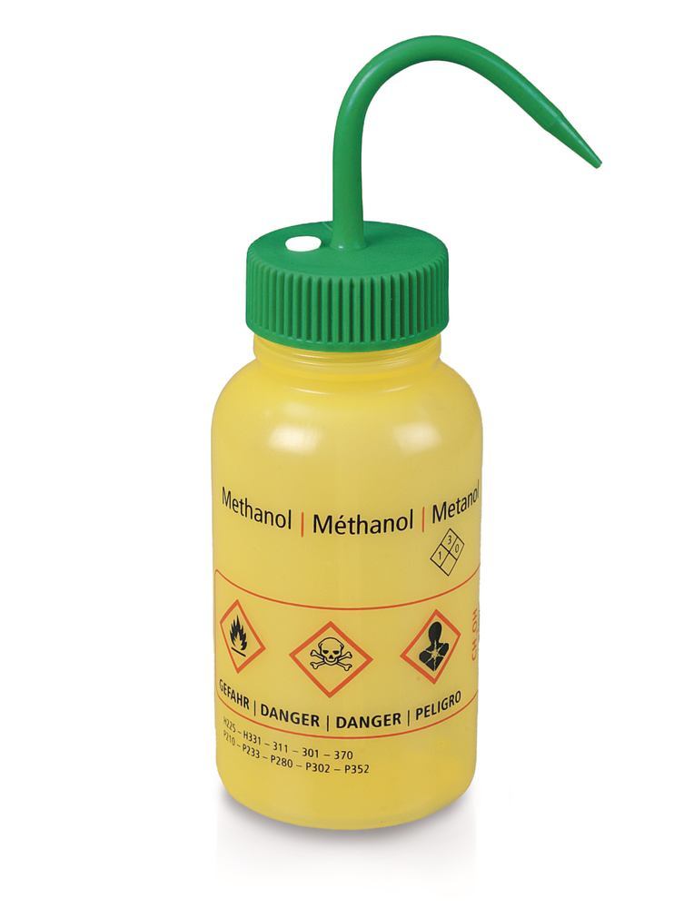 Wash bottle with venting valve, LDPE, methanol, 500 ml, 1 unit(s) - Luminix Health