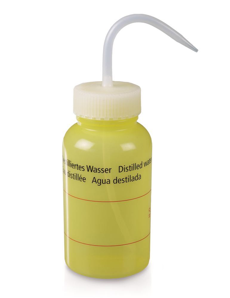 Wash bottle, wide-neck,, LDPE, distilled water, 500 ml, 1 unit(s) - Luminix Health